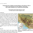 Istraživanje vilinih konjica planinskog područja BiH u biltenu Agrion Istraživanje vilinih konjica planinskog područja BiH u biltenu Agrion